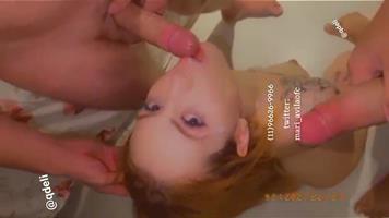 Gozada na cara Mari Ávila Onlyfans chupando duas picas